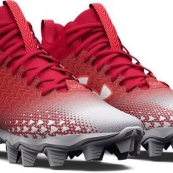New with Tags (NWOB) Under Armour Spotlight Fran 3.0 Cleats – Red White Metallic - Picture 5 of 6